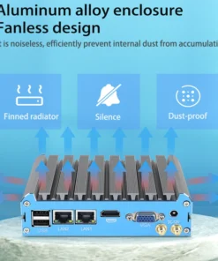 Dual Lan and 2RS232 Fanless Industrial Mini Pc