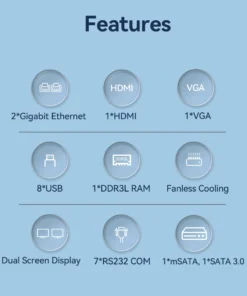 Intel DDR3L 3LAN 7COM Industrial Fanless PC